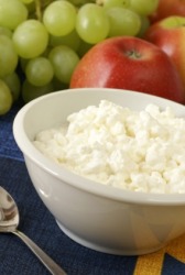 A bowl of cottage cheese, also called Dutch cheese. A bowl of cottage cheese, also called Dutch cheese.