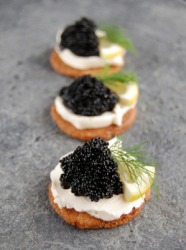 These caviar appetizers are a delicacy. These caviar appetizers are a delicacy.