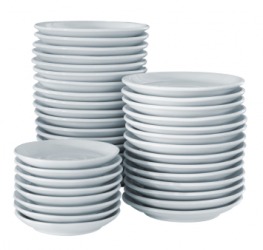 Stacks of dishes. Stacks of dishes.