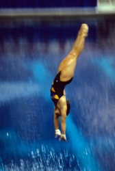 A swimmer diving into the water. A swimmer diving into the water.