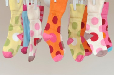 Dots on socks. Dots on socks.