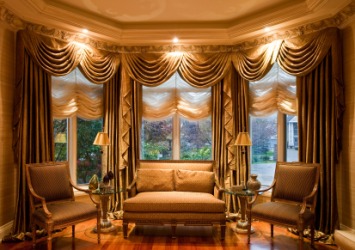 A living room with elegant drapery. A living room with elegant drapery.