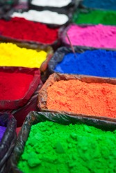 Colorful dyes in powder form. Colorful dyes in powder form.
