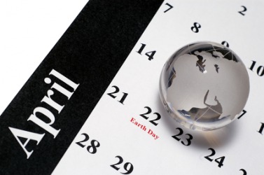 Earth Day marked on the calendar. Earth Day marked on the calendar.