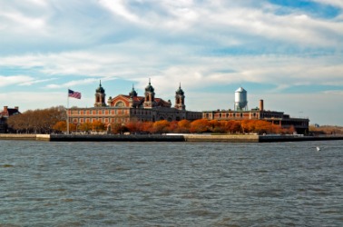 A view of Ellis Island. A view of Ellis Island.
