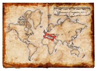 An old map showing the Roman Empire. An old map showing the Roman Empire.
