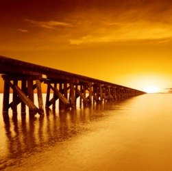 This railroad trestle appears to be endless. This railroad trestle appears to be endless.