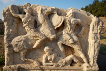 Carvings on an Ephesian sarcophagus. Carvings on an Ephesian sarcophagus.