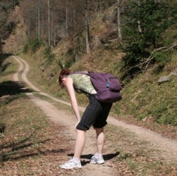 This woman feels faint. This woman feels faint.