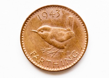 The British farthing. The British farthing.