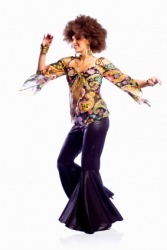 This outfit would have been fasionable in the 1970's. This outfit would have been fasionable in the 1970's.