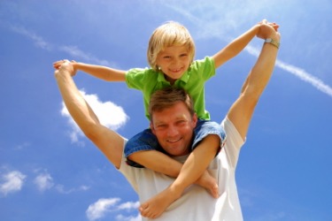 Enjoying fatherhood. Enjoying fatherhood.