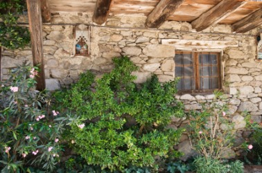 An old farmhouse built from fieldstone. An old farmhouse built from fieldstone.