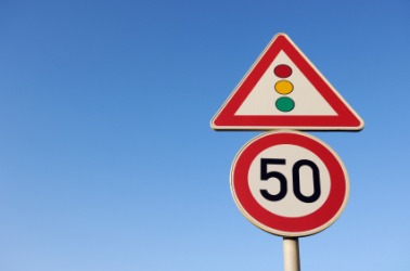The speed limit here is fifty. The speed limit here is fifty.