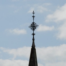 A finial atop a steeple. A finial atop a steeple.