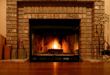 A cozy fireplace. A cozy fireplace.