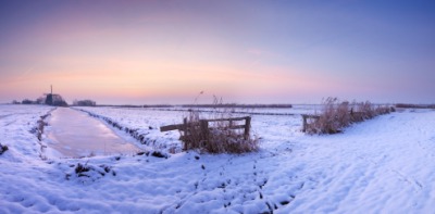 A winter landscape at first light. A winter landscape at first light.