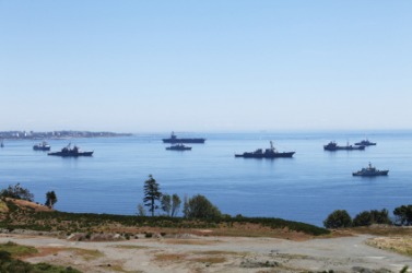 A fleet of naval warships. A fleet of naval warships.