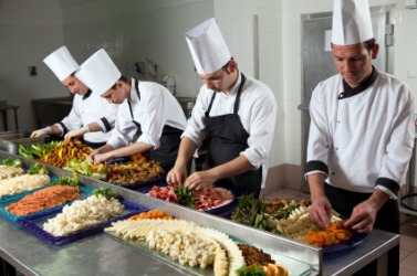 These chefs work in the food service industry. These chefs work in the food service industry.