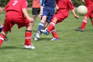 The footwork of a soccer game. The footwork of a soccer game.