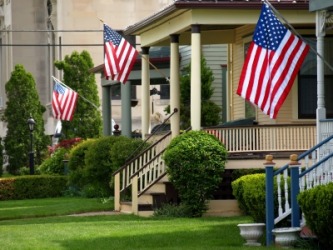 Homes decorated for the Fourth of July. Homes decorated for the Fourth of July.