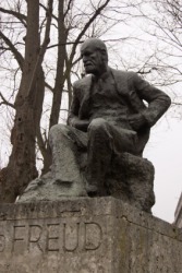 A statue of Sigmund Freud. A statue of Sigmund Freud.