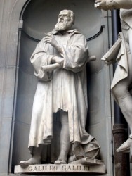 A statue of Galileo Galilei. A statue of Galileo Galilei.