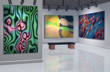 Pictures in an art gallery. Pictures in an art gallery.