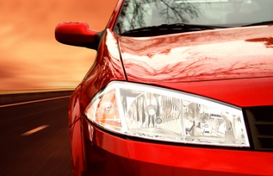 A car with a high gloss finish. A car with a high gloss finish.