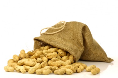 A bag filled with goobers. A bag filled with goobers.