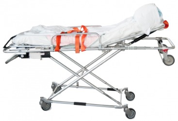 A gurney for transporting patients. A gurney for transporting patients.