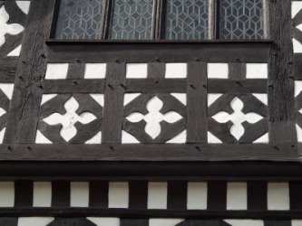 A section of a half-timbered house in Cheshire, England. A section of a half-timbered house in Cheshire, England.