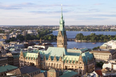 The rooftops of Hamburg. The rooftops of Hamburg.