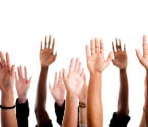 Several raised hands. Several raised hands.