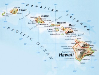A map of Hawaii. A map of Hawaii.