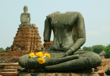 A headless statue. A headless statue.