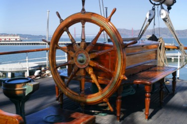 The helm of an old sailing ship. The helm of an old sailing ship.