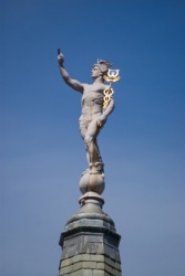 A statue of Hermes. A statue of Hermes.