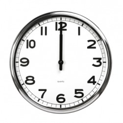 The clock shows high noon. The clock shows high noon.