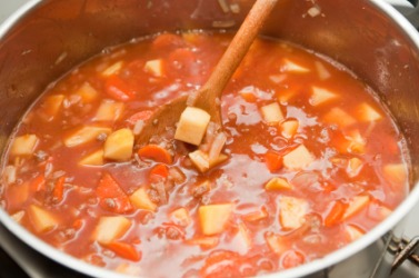 A pot of hodgepodge stew. A pot of hodgepodge stew.