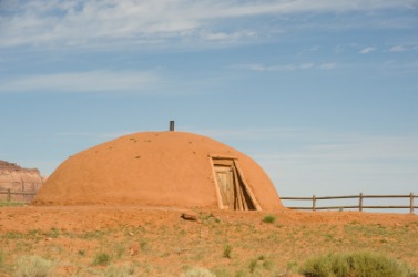 A traditional Navajo hogan. A traditional Navajo hogan.