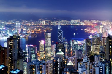 Hong Kong at night. Hong Kong at night.