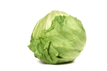 A head of iceberg lettuce. A head of iceberg lettuce.
