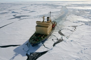 An icebreaker in Antarctica. An icebreaker in Antarctica.
