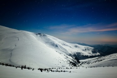 An icescape at night. An icescape at night.