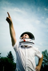 A child uses his imagination. A child uses his imagination.