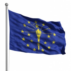 The state flag of Indiana. The state flag of Indiana.
