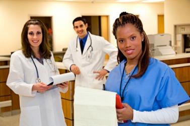 A group of medical interns. A group of medical interns.