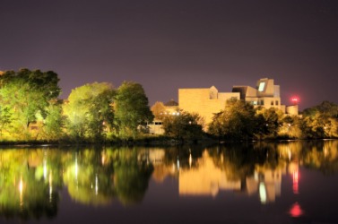 The Iowa River at night. The Iowa River at night.