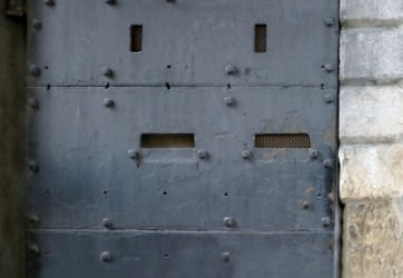 A heavy ironclad door. A heavy ironclad door.